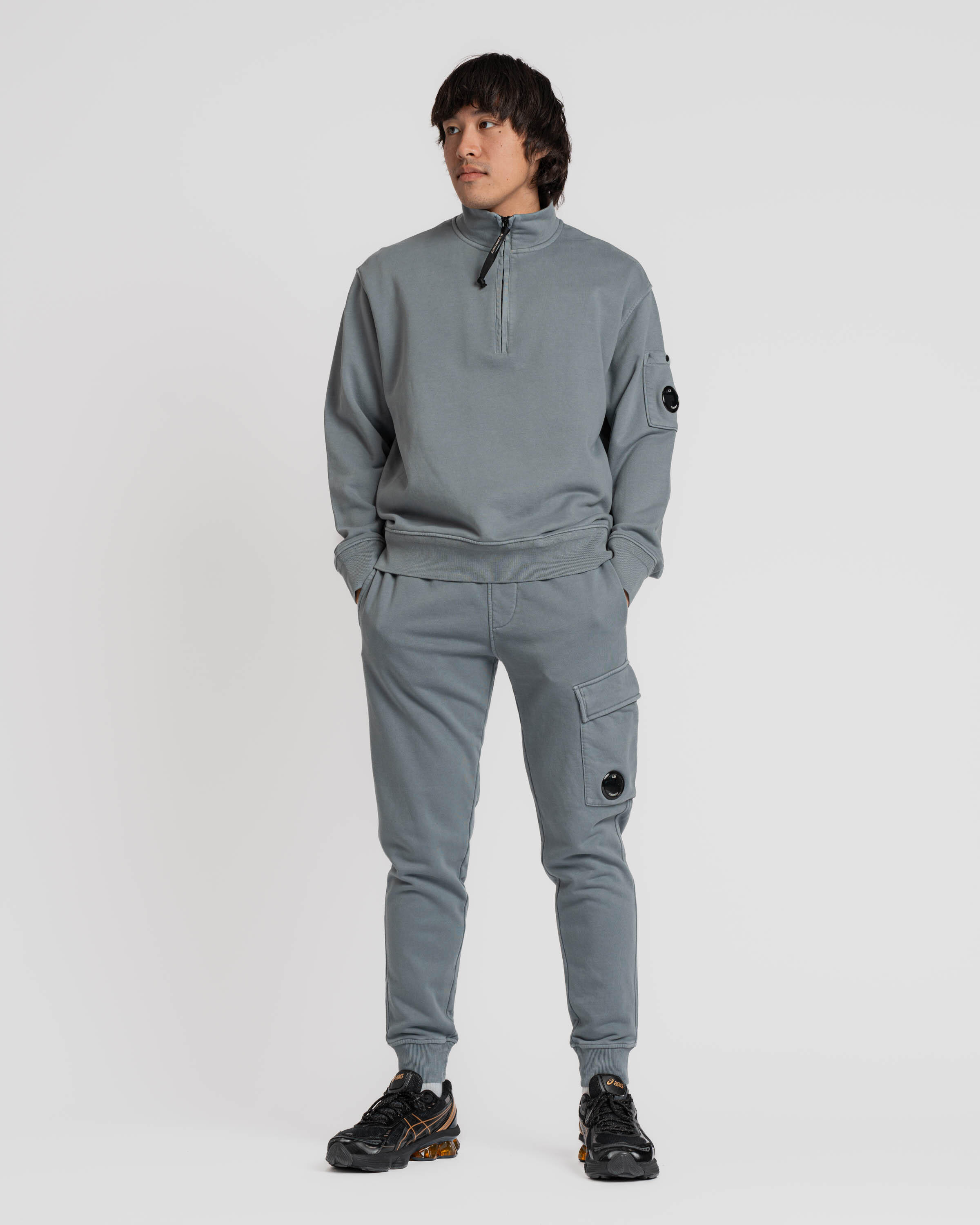 C.P. Company DIAGONAL FLEECE HALF ZIP SWEATSHIRT